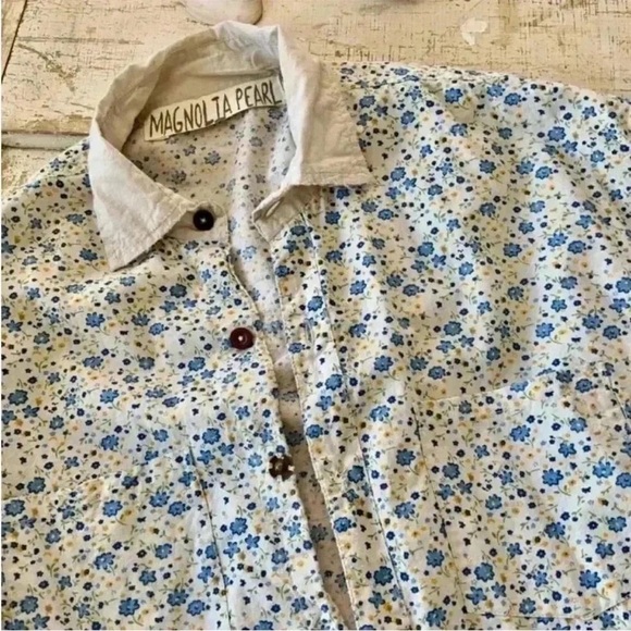 NWOT Magnolia Pearl 100% Cotton Printed
Oversized Boyfriend Shirt Bluebella OS - Picture 9 of 15